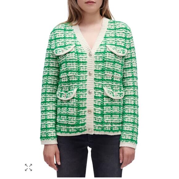Maje Metalo Tweed Knit Cardigan size 1 - Picture 1 of 6